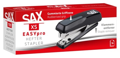 Zszywacz SAX 159 EasyPro XS, zszywa do 16 kartek, 10/5, czarny