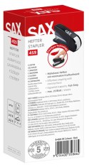 Zszywacz SAX 459 EasyPro M+, zszywa do 25 kartek, 24/6, 26/6, czarny