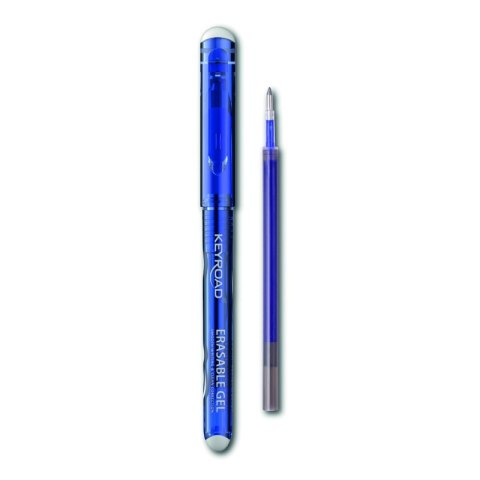 Długopis wymazywalny KEYROAD 0,7mm, plus wkład/zapas, blister, niebieski