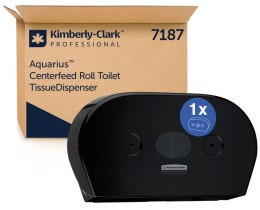 Dozownik podwójny do papieru toaletowego KIMBERLY-CLARK, 7187, centralne odwijanie, czarny