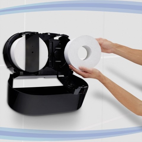 Dozownik podwójny do papieru toaletowego KIMBERLY-CLARK, 7187, centralne odwijanie, czarny
