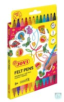 Flamastry JOVI, dwustronne, 12 szt., mix kolorów