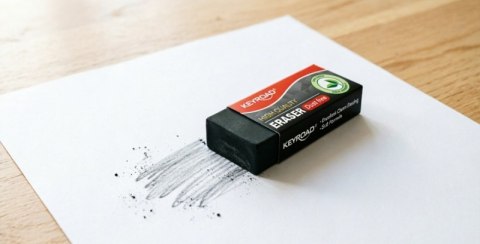 Gumka do ścierania KEYROAD, techniczna, 2 szt., blister, czarna