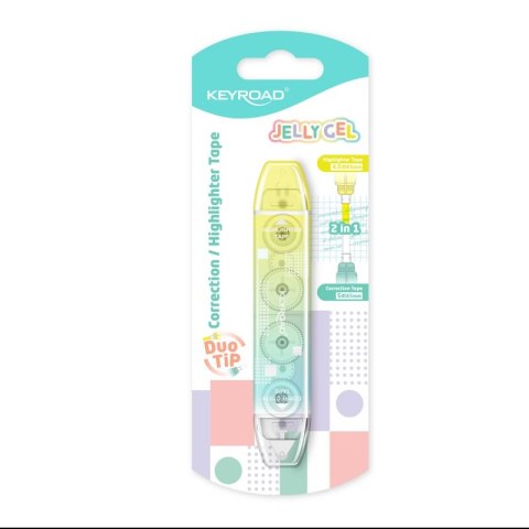 Korektor i zakreślacz w taśmie KEYROAD Jelly Gel, blister
