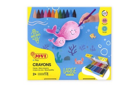Kredki plastikowe JOVI Large Easy Grip, sześciokątne, 300 szt., mix kolorów