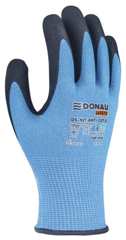 Rękawice antyprzecięciowe DONAU SAFETY DS-NIT Anti-Cut D, rozm. 9, niebieskie