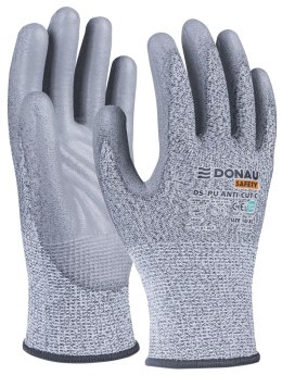 Rękawice antyprzecięciowe DONAU SAFETY DS-PU Anti-Cut C, rozm. 10, jasnoszary