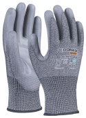 Rękawice antyprzecięciowe DONAU SAFETY DS-PU Anti-Cut D, rozm. 7, ciemnoszary