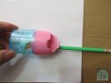 Temperówka plastikowa KEYROAD, pastel, podwójna, z pojemnikiem, blister, mix kolorów