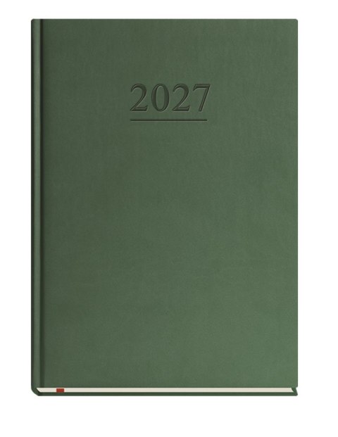 Terminarz Klasyczny B5 2027, ciemno zielony, kalendarz 1 strona 1 tydzień + strona na notatki, Michalczyk i Prokop T-221V-Z2