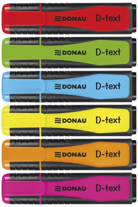 Zakreślacz fluorescencyjny DONAU D-Text, 1-5mm (linia), 6szt., mix kolorów