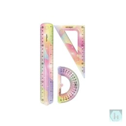 Zestaw geometryczny KEYROAD Glitter, elastyczny, 3 elem., blister