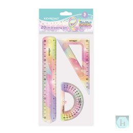 Zestaw geometryczny KEYROAD Glitter, elastyczny, 3 elem., blister