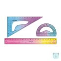 Zestaw geometryczny KEYROAD Iridescent, opalizujący, 4 elem., blister, mix kolorów