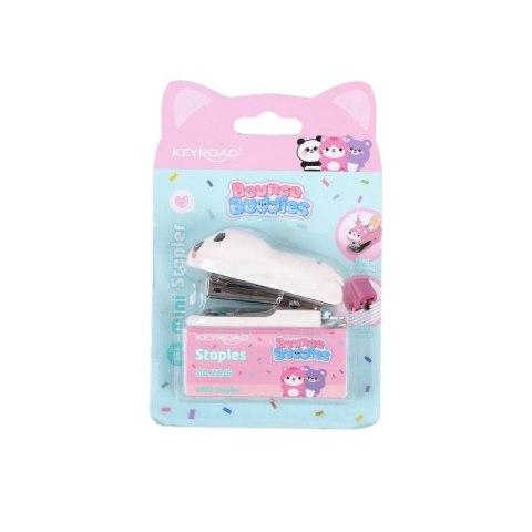 Zszywacz mini KEYROAD Bounce Buddies, 1000 zszywek, blister, mix kolorów