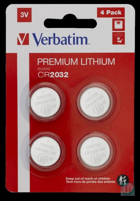 Baterie VERBATIM LITHIUM CR2032 3V BLISTER 4szt. 49533