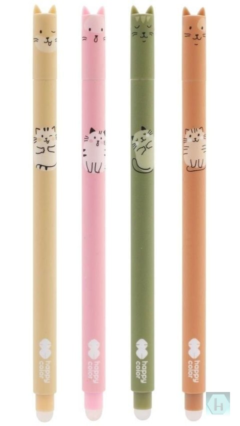 Długopis wymazywalny, Warm Kitty , 0.5mm, niebieski, Happy Color, HA 4120 01WK-3