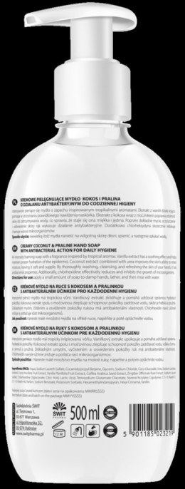 Kremowe mydło do rąk CLEANHANDS, 500ml, pralina i kokos