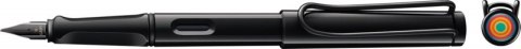 Pióro wieczne LAMY Safari 0B2 All Black, 6 kolorowych pierścieni, stalówka M, czarne