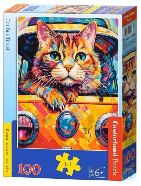 Puzzle 100-el. B-111275 Cat Bus Travel B-111275, Castorland