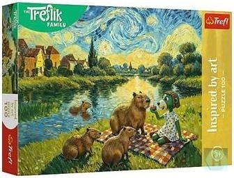 Puzzle 100-el. Inspired By Art - Karmiąc kapibary, Rodzina Treflików 16563, Trefl