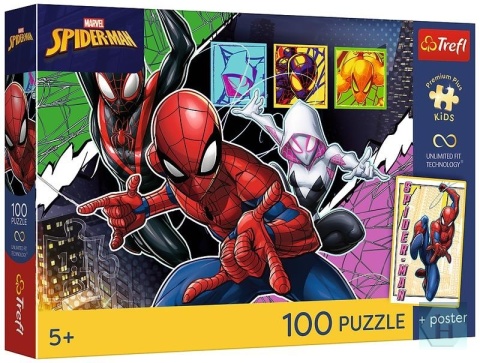 Puzzle 100-el. Premium Plus Kids Bohaterski pająk 16557, Trefl