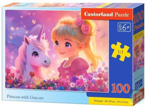Puzzle 100-el. Princess with Unicorn B-111299, Castorland