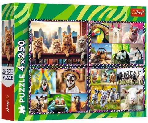 Puzzle - 4x250 - Zabawne zwierzaki 13313, Trefl