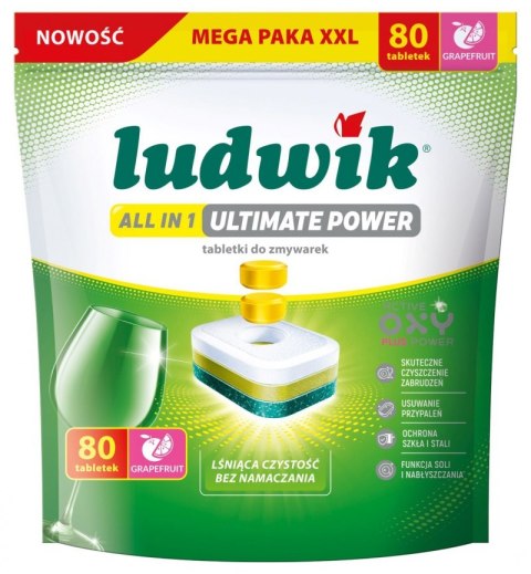 Tabletki do zmywarek All in 1 Ultimate Power LUDWIK, 80 szt., grapefruit