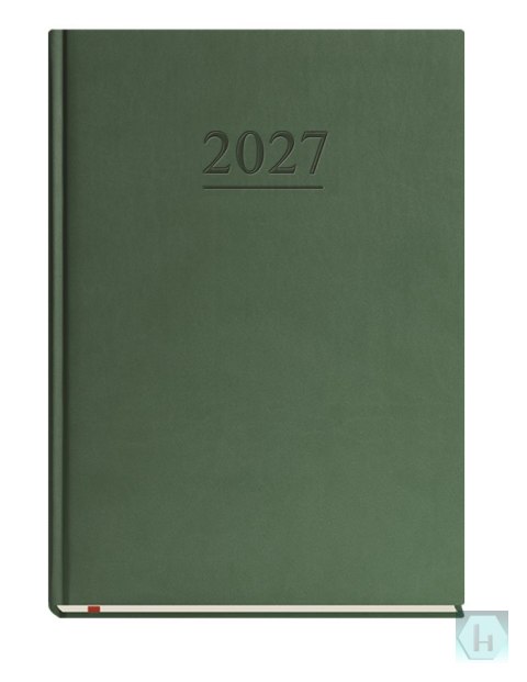 Terminarz Klasyczny B5 2027, ciemno zielony, kalendarz 1 strona 1 tydzień + strona na notatki, Michalczyk i Prokop T-221V-Z2