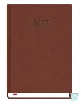 Terminarz Powszechny B6 2027, ciemno brązowy, kalendarz dzienny, Michalczyk i Prokop T-200V-S2