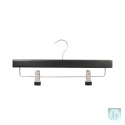 Wieszak na spodnie drewniany DONAU HOME, 35x17x1,2cm, 10 szt., czarny