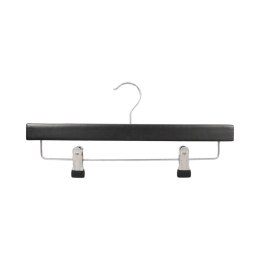 Wieszak na spodnie drewniany DONAU HOME, 35x17x1,2cm, 10 szt., czarny