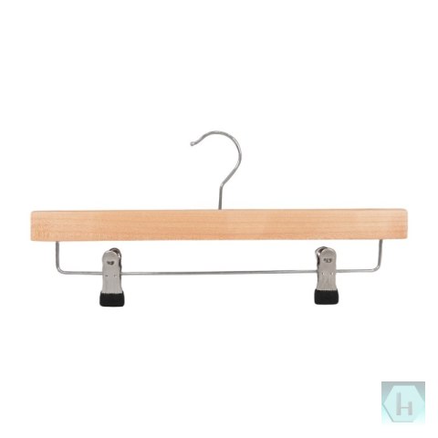 Wieszak na spodnie drewniany DONAU HOME, 35x17x1,2cm, 10 szt., naturalny