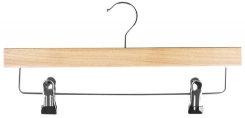 Wieszak na spodnie drewniany DONAU HOME, 35x17x1,2cm, 10 szt., naturalny