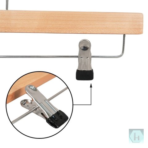 Wieszak na spodnie drewniany DONAU HOME, 35x17x1,2cm, 10 szt., naturalny