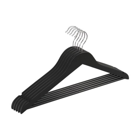 Wieszak na ubrania drewniany DONAU HOME, 44,5x23x1,2cm, 10 szt., czarny