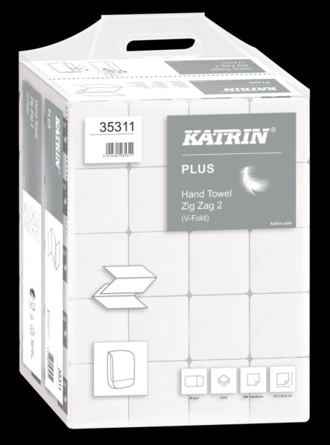 Ręcznik składany Katrin ZZ 2 PLUS super biały 2 warstwowy 35311 Handy Pack (4000szt.)