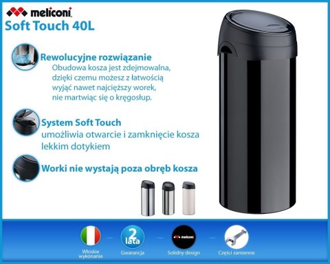 Kosz na śmieci 40l Soft Touch